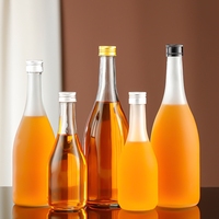 Botella de Vidrio Esmerilado para Bebidas y Licores con Tapa de Aluminio a Rosca, Botella de Vidrio para Licores con Tapa de Rosca
