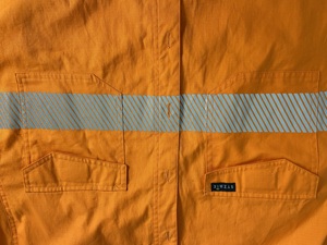 Men's Spring Work Wear High Visibility HiVis Scotchlite Two Tone 100% Cotton Twill Anti-Wrinkle <strong>Flame</strong> Retardant FR Long <strong>Shirt</strong> - Product Image 6