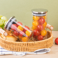 Pot en verre alimentaire de 250 ml, 300 ml, 550 ml avec bouchon en acier inoxydable pour le stockage des grains de café et des fruits, étiquettes et impression de logo personnalisées