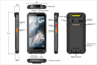 PDA Industri Tangguh Android 12 Layar HD 5,7 inci IP67 dengan NFC dan Pemindai 2D untuk Logistik, Operasi Gudang
