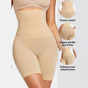 Хит продаж: Черное женское корректирующее белье с высокой талией, компрессионное, для подтяжки живота и ягодиц, бесшовное, из дышащего спандекса/нейлона - Product Image 1