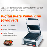 Grill panini électrique professionnel Jieguan en acier inoxydable avec cuisinière, quatre menus, nettoyage facile, Plug-and-Play, 1,8 kW