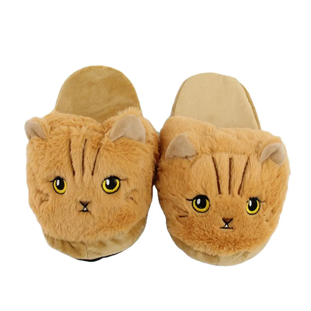Cute Cartoon Plush Slippers Warm Floor Slides Funny Hug Cat Shoes Flat home slippers Animal Prints Slippers for kids