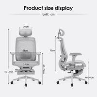 Chaise de bureau ergonomique pivotante en maille avec repose-pieds pour la maison et le bureau, ensemble bureau et chaise, table de bureau