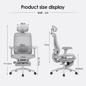 Silla Giratoria Ergonómica de Malla para Oficina en Casa con Reposapiés, Conjunto de Escritorio y Silla para Oficina en Casa, Mesa de Oficina - Product Image 5