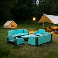 Canapé et table flottants modernes en PVC gonflable, pour le camping familial en plein air sur le lac