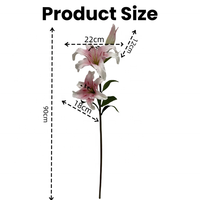 Neuankömmling Hochwertige 3 Köpfe Lilien Real Touch Lily Flower Künstliche weiße rosa Lilie Blumen für Hochzeit Home Decoration