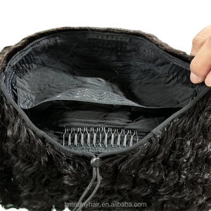 Half <strong>Wig</strong> Glueless Easy to Wear Burmese <strong>Curls</strong> with Drawstring for Women Raw Vietnamese Human Hair 150% Density Half <strong>Wigs</strong> - Product Image 6