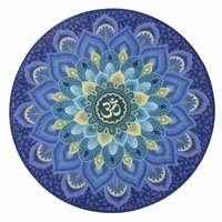Tapis de méditation rond avec motifs de lotus et de mandala pour la pratique du yoga en position assise
