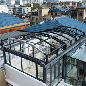 Villa in alluminio di fascia alta con struttura in vetro con struttura in alluminio e Design moderno con chiusura di apertura/chiusura mobile presenta una vita orientata al sole - Product Image 1