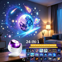 Projecteur d'ambiance festif compact à projection de ciel étoilé musical et thème océanique, lampe de nuit pour le divertissement des enfants