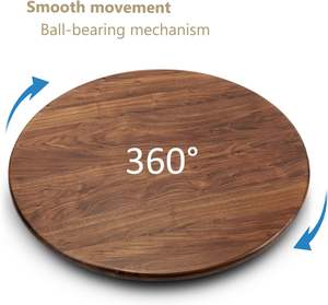 Organisateur Lazy Susan en bois <span class=keywords><strong>de</strong></span> noyer noir <span class=keywords><strong>de</strong></span> 24 pouces, plateau tournant rond en bois massif, plateau rotatif pour table/<span class=keywords><strong>comptoir</strong></span> - Product Image 2