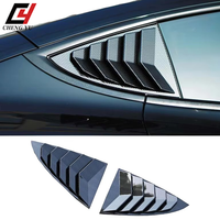 Accessoires automobiles directement de l'usine : Cache-fenêtre latérale arrière en ABS, aspect carbone noir brillant, pour Tesla Model 3 Model Y