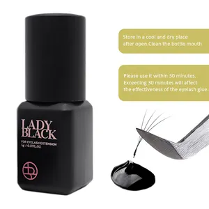 LAVA 5ml Lady Black Eyelash Extension Glue Fast Drying False Eyelash Extension Glue Over 6 Weeks Make Up Professional Tools