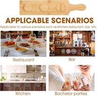 Présentoir de service BH Dia Base en bambou à 3 fentes pour verres à vin, whisky, bière et bocaux – Planche de dégustation