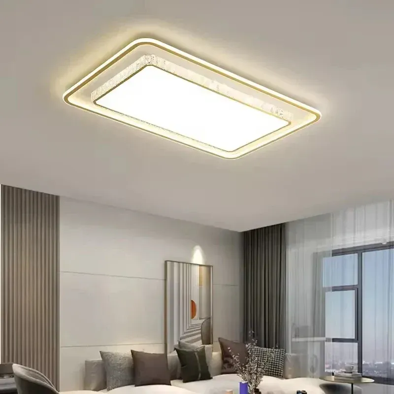 OEM ODM Living Room LED Ceiling Lights with Remote Control Dimmable Modern Bedroom Ceiling Lamp Square Round Crystal Fixture