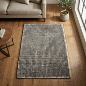 Alfombra Moderna Rectangular de Viscosa con Borde Tejido a Mano, Color Marrón Sólido, Pelo Mediano, Base de Algodón, Lavable a Máquina, para Pasillo y Hogar - Product Image 3
