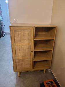 Fabbrica porta in Rattan mobile espositore in legno con ripiani regolabili per cucina pranzo soggiorno - Product Image 5