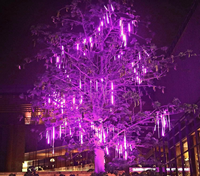 Guirlandes solaires LED effet pluie de météores pour Noël, fêtes, décoration intérieure et extérieure IP65