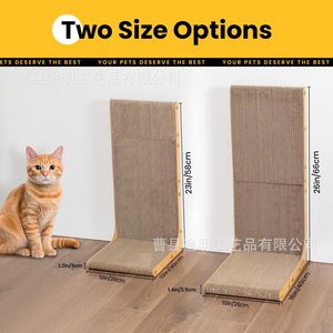 Soft Cat Paws Wooden L Shaped <b>Scratching</b> <b>Post</b> 26x30x56cm Durable Cat Tree For Indoor Cats - Product Image 4