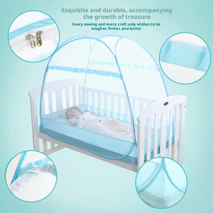 Cuna para Bebé Estilo Yurta Mongola, Antiestática, 400 Hilos, Mosquitera, 130*70cm, Uso en Verano, Sin Instalación - Product Image 3