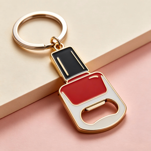 Porte-clés <span class=keywords><strong>décapsuleur</strong></span> en alliage de zinc émaillé dur, forme bouteille de vernis à ongles, personnalisé en usine - Product Image 2