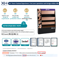 Présentoir de Maquillage Personnalisé sur Pied à 4 Niveaux pour Magasin – Solution d'Angle pour Produits de Beauté