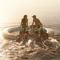 Hamac flottant gonflable pour l'eau, plateforme de quai de piscine avec lits flottants en maille, chaise longue flottante Drop Stitch