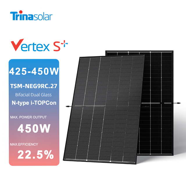 Trina Wholesale China Topcon Solar Panels 435W Full Black Bifacial Pv Modules