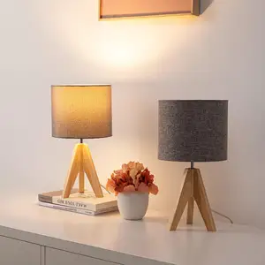 Hot sell wooden flexible usb rechargeable reading light led on desk lamp Flexible desk light fabric wooden table lamp
