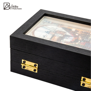 Bán buôn có thể gập lại bằng gỗ khung ảnh 4x6 5x7 MDF đôi và ba pcs Pet gia đình hình ảnh Tabletop hiển thị - Product Image 3