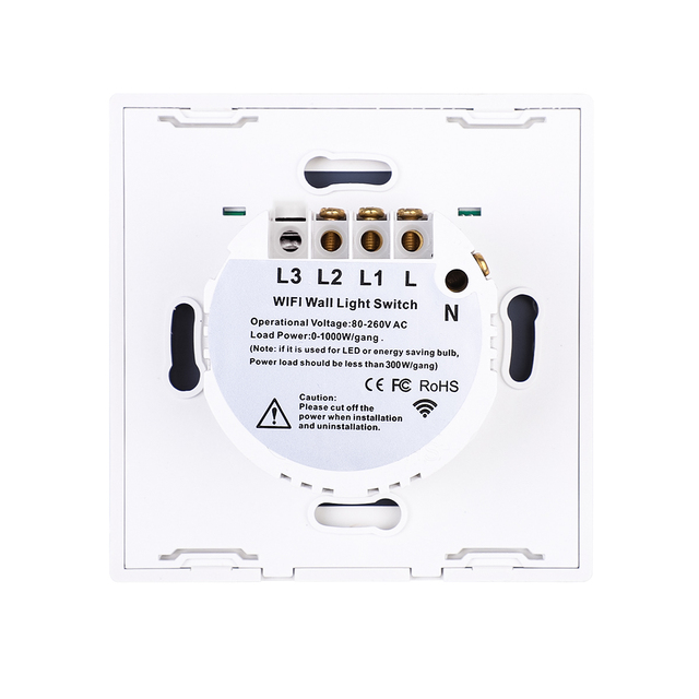 Touchmi 2 Gang Smart Life App Controlled Wall Switch for Tuya Voice Control Durable Tempered Glass EU Touch Waterproof Touch