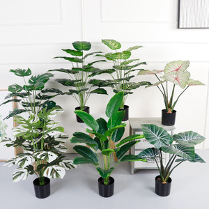 Plantes vertes artificielles en pot, décoration de bureau, haute simulation, pour intérieur, maison, bureau, accessoires de mariage, feuilles en plastique persistantes - Product Image 5