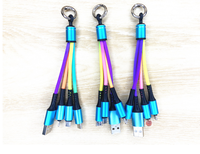 Mini porte-clés LED OEM/ODM avec logo, câble de charge rapide USB Type-C 3-en-1 en PVC pour ordinateur, appareil photo, IP 16 PRO MAX