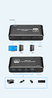 Commutateur KVM USB 2.1 2 ports 8K avec HDCP2.3 en alliage d'aluminium, prend en charge 2 ordinateurs, 2 ports USB 3.0 pour souris/clavier, en stock