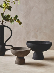 Ciotola Alta in Ceramica Nera Opaca, Design Minimalista, Piatto per Insalata <span class=keywords><strong>e</strong></span> Frutta, Arredamento Moderno per la Casa - Product Image 2