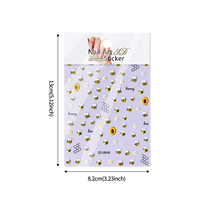 Autocollants 5D en relief pour ongles, motifs abeilles, fleurs de marguerite et miel, décorations adhésives pour manucure DIY et salon