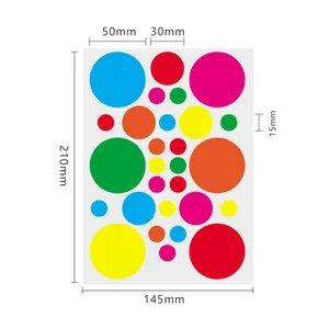 Printed Custom Polka Dots Wall Sticker Roll Private Design Blank Vinyl Logo Round Colorful Multi Small Dot Stickers