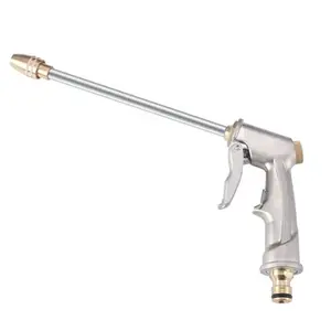 Water Hose Nozzle, Heavy Duty Metal Spray Gun, 360 Rotating Water Adjustment Leak Proof Pistol Grip Sprayer for Car washing