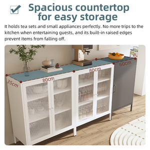 Buffet en verre silencieux, meuble <span class=keywords><strong>de</strong></span> rangement pour vaisselle <span class=keywords><strong>de</strong></span> cuisine, armoire multifonctionnelle pour salon, meuble sur pied sans perçage, Aparador <span class=keywords><strong>De</strong></span> - Product Image 3