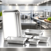 Robuste Edelstahl 1/3 Gastronorm-Behälter 150mm Tiefe Anti-Klemm-Lebensmittelbehälter für Gewerbliche Warmhaltebehälter und Buffets