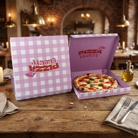 Boîte à pizza en carton ondulé de 13 pouces, imprimée sur mesure, jetable, de qualité alimentaire, pour la livraison de pizzas en restaurant