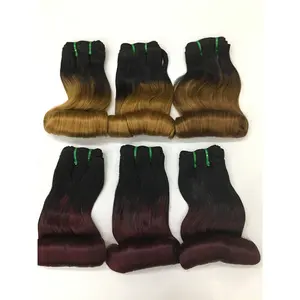 Most Popular Double Drawn Fumi Hair Egg Curl Ombre Color Virgin Vietnam Hair Bundles Wholesale Price