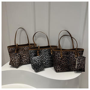 2-pieces Set 2025 New Arrival Fashion Women's Shoulder <b>Bags</b> Leopard Print <b>Large</b> Capacity Messenger <b>Bag</b> With Pocket Purse - Product Image 4