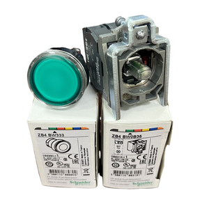 100% Original Made in France XB4BW33B5 22mm 24V Green <b>Push</b> <b>Button</b> <b>Switch</b> Illuminated LED Flush 1NO 1NC - Product Image 2