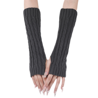 Vente directe usine : Gants longs en acrylique unisexe, Chaussettes longues d'hiver, Gants mi-doigts en acrylique tricotés torsadés