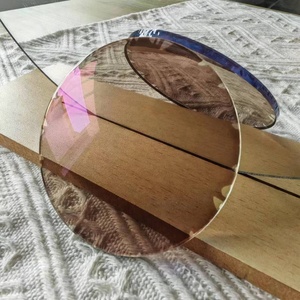 Lente Ottica Monofocale Hi-Index 1.61 MR-8 ASP SHMC Marrone Tagliata, Resina Trasparente UV 420, Due Pezzi 65/70mm su Prescrizione - Product Image 3