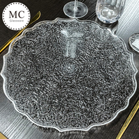 Chargeur en plastique 13 "pour assiettes décor de table de mariage assiettes décoratives florales pour fête vacances événement fournitures