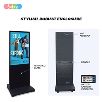 Afficheur numérique LCD 4K de 32 pouces, 43 pouces, 55 pouces, 65 pouces avec batterie rechargeable, lecteur multimédia sur pied, affichage numérique