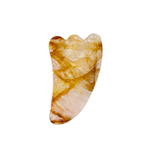 Hochwertiges natürliches Citrin Gua Sha Gelb Quarz Guasha Gesichts werkzeug für Facelift ing Gesichts <span class=keywords><strong>massage</strong></span> gerät für Spa - Product Image 3